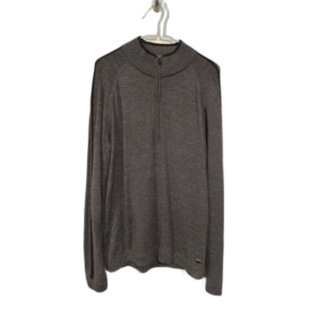 Smartwool Quarter Zip Sweater - Gray/Black XL